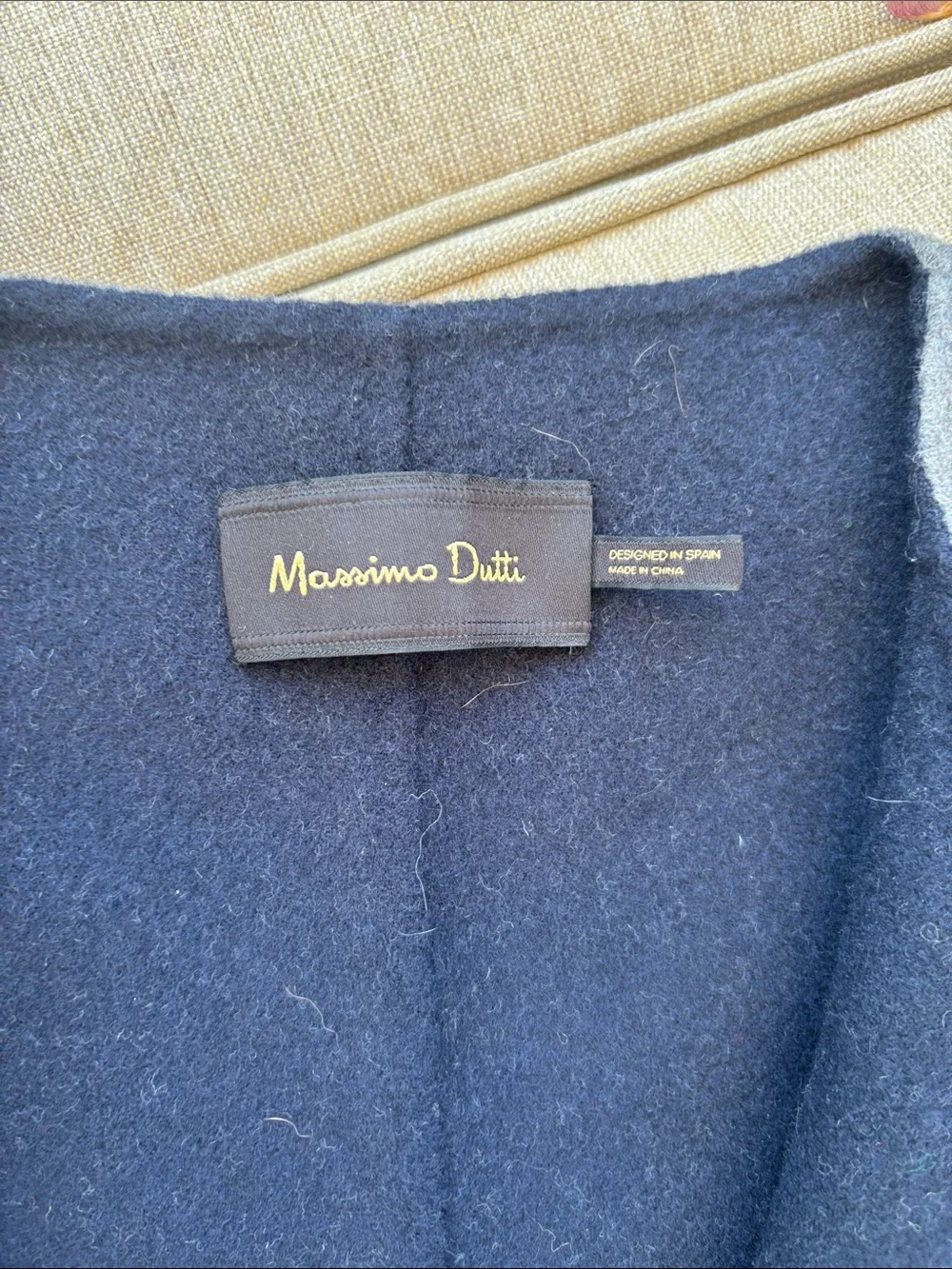 Massimo Dutti Gray Single-Breasted Wool Coat